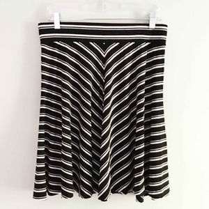 Loft Black & White Striped Skirt